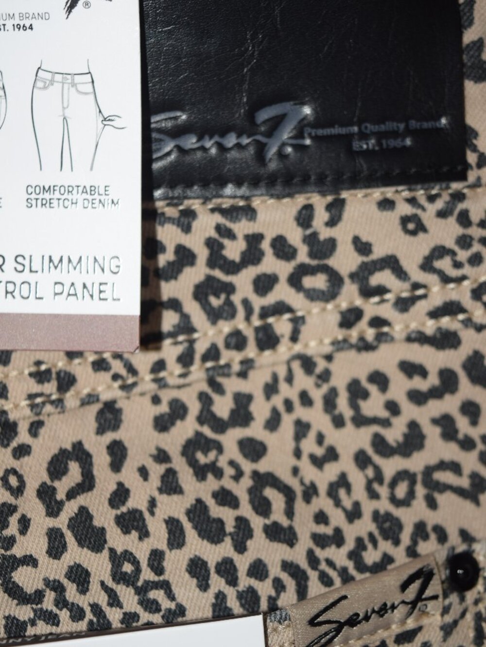 NWT Seven7 Tummyless Skinny Jeans Leopard Animal Print High Rise 22W - Picture 8 of 8